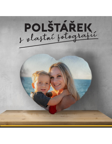 polštářek s vlastní fotkou - SRDCE...