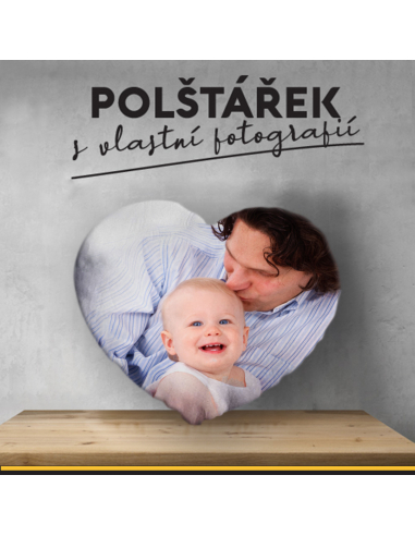 polštářek s vlastní fotkou - SRDCE...