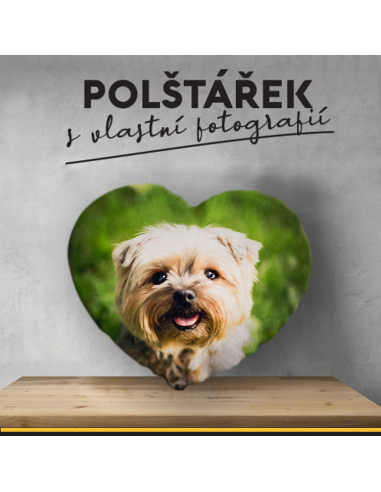 polštářek s vlastní fotkou - SRDCE...