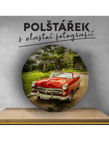 polštářek s vlastní fotkou - KRUH -...