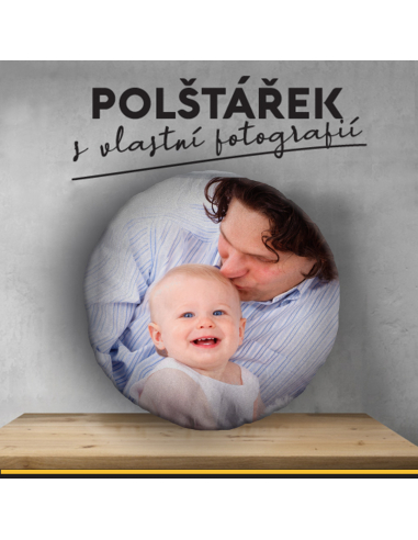 polštářek s vlastní fotkou - KRUH -...