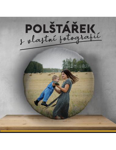 polštářek s vlastní fotkou - KRUH -...