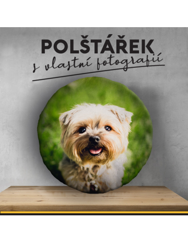 polštářek s vlastní fotkou - KRUH -...