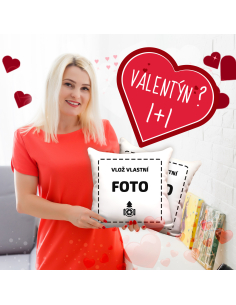 VALENTÝN - 2 ks polštářků s vlastní fotkou - oboustranný